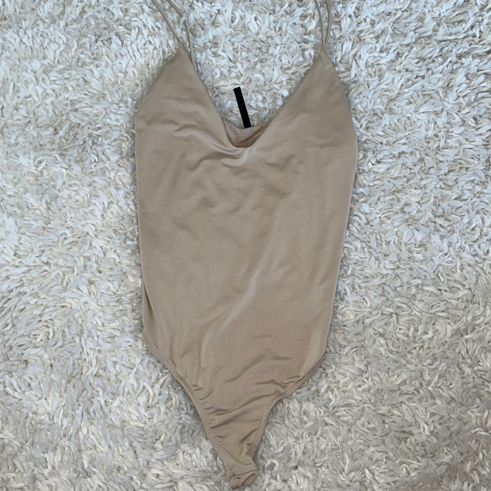 Brand: Shelly, size: M, Beige bodysuit, 95% poly, 5% spandex
